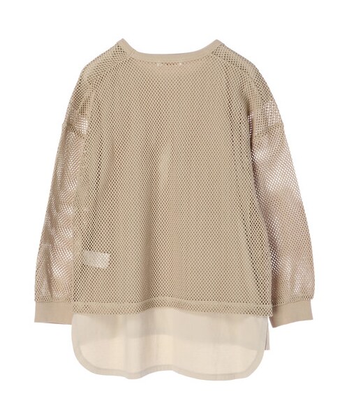 Green Parks(グリーンパークス)の「SET2点 メッシュプルオーバー+Tシャツ(トップス・オフホワイト/グレーベージュ/カーキ・F)」の7枚目の写真