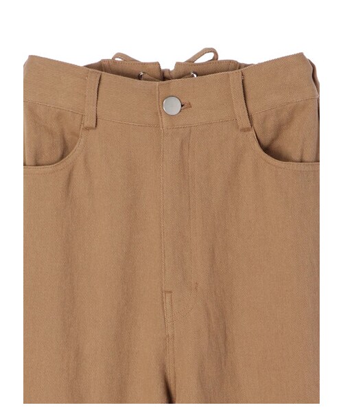 earth music&ecology(アースミュージックアンドエコロジー)の「SLP-バックレースアップパンツ(パンツ・アイボリー/ベージュ/カーキ・F)」の3枚目の写真