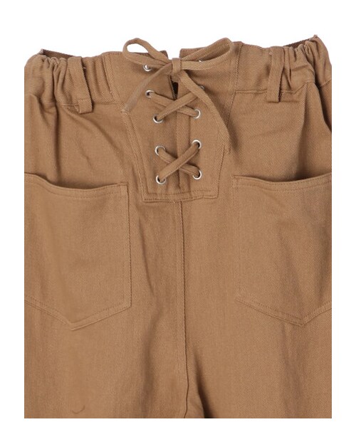 earth music&ecology(アースミュージックアンドエコロジー)の「SLP-バックレースアップパンツ(パンツ・アイボリー/ベージュ/カーキ・F)」の6枚目の写真