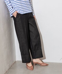 prose verse | 【バックウエストゴム仕様】裾ロールセンタープレスデニムパンツ(デニムパンツ)