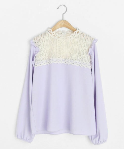 DHOLIC（ディーホリック）の「ショルダーレースブラウス（シャツ/ブラウス・レディース・ホワイト/パープル/ブルー・FREE）」の3枚目の写真