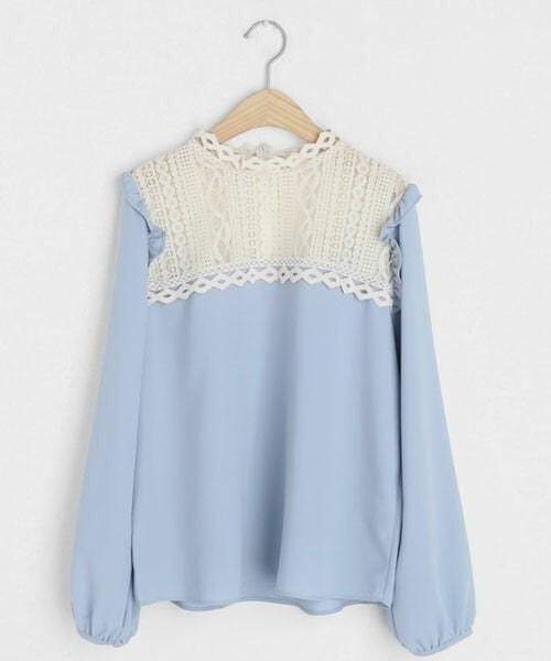 DHOLIC（ディーホリック）の「ショルダーレースブラウス（シャツ/ブラウス・レディース・ホワイト/パープル/ブルー・FREE）」の2枚目の写真