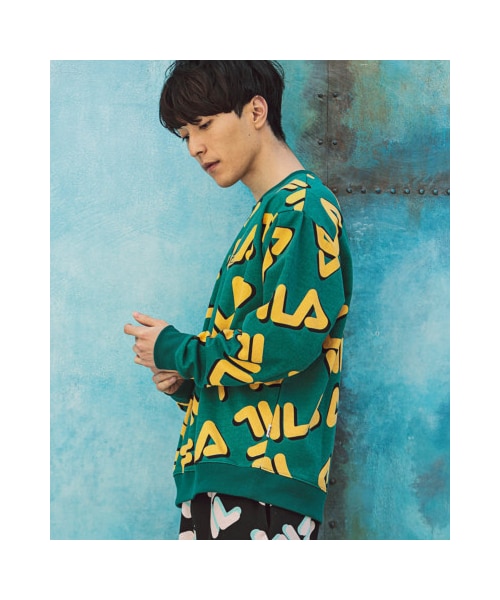 FILA（フィラ）の「FILA(フィラ)総柄トレーナー(ブラック/ホワイト