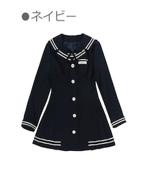 Bobon21 | セーラースリムLOOKワンピース風アウター-全２色-(トレンチコート)