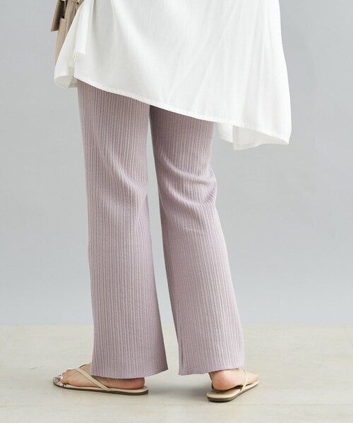 DouDou(ドゥドゥ)の「ランダムリブパンツ(その他パンツ・レディース・オフホワイト/ピンク/チャコールグレー・F)」の3枚目の写真