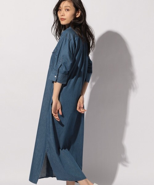 BAYFLOW（ベイフロー）の「≪予約≫バンドカラーシャツワンピース（ワンピース/ドレス・ライトブルー/ネイビー）」の8枚目の写真