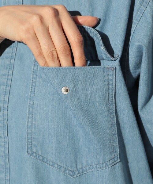 BAYFLOW（ベイフロー）の「≪予約≫バンドカラーシャツワンピース（ワンピース/ドレス・ライトブルー/ネイビー）」の14枚目の写真