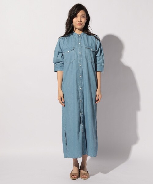 BAYFLOW（ベイフロー）の「≪予約≫バンドカラーシャツワンピース（ワンピース/ドレス・ライトブルー/ネイビー）」の9枚目の写真