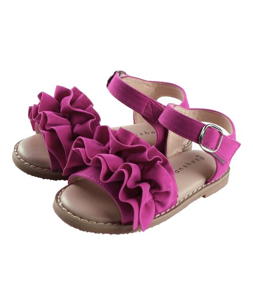 BRANSHES（ブランシェス）の「フリルサンダル（サンダル・キッズ・ベージュ/ローズピンク/キャメル/ライトグレー/ブラック・15cm～21cm/14cm～21cm）」の5枚目の写真