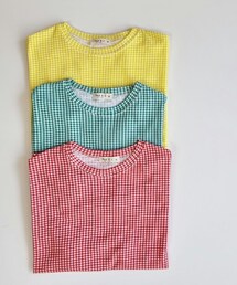 [paul&j] ギンガムチェックルーズ半袖Tシャツ