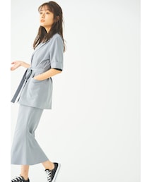 [ 2点セット ]ハーフスリーブジャケットセットアップ4月中旬