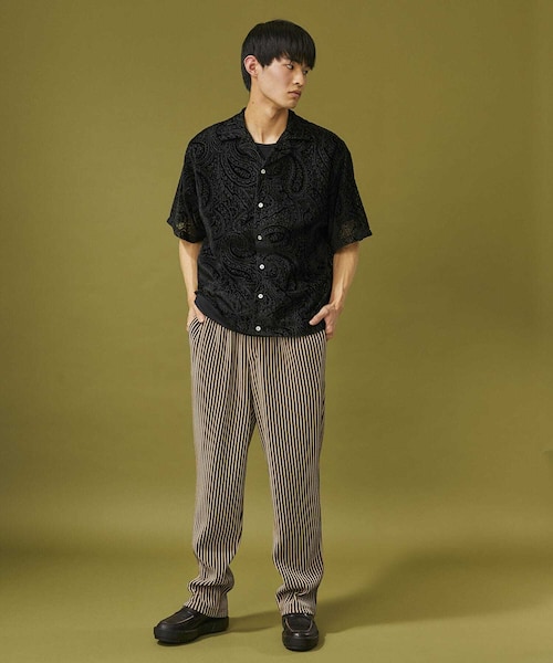 JieDa JieDa(ジエダ) / OPAL OPEN COLLAR SHIRT LS (BLACK
