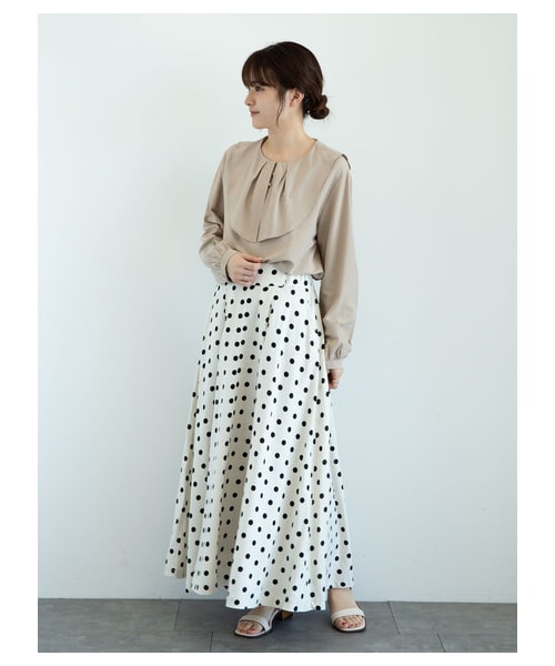 Green　Parks（グリーンパークス）の「・furry rate ドットタックスカート（スカート・ブラック/ナチュラル/モカ・F）」の6枚目の写真