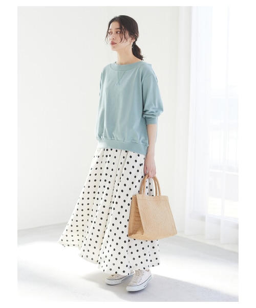 Green　Parks（グリーンパークス）の「・furry rate ドットタックスカート（スカート・ブラック/ナチュラル/モカ・F）」の2枚目の写真