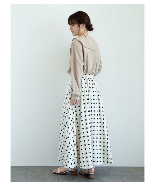 Green　Parks（グリーンパークス）の「・furry rate ドットタックスカート（スカート・ブラック/ナチュラル/モカ・F）」の8枚目の写真