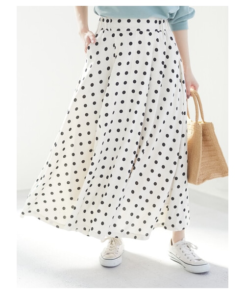 Green　Parks（グリーンパークス）の「・furry rate ドットタックスカート（スカート・ブラック/ナチュラル/モカ・F）」の17枚目の写真
