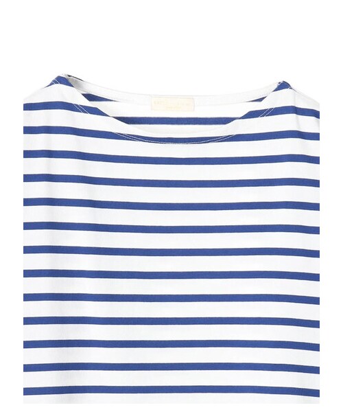 earth music&ecology(アースミュージックアンドエコロジー)の「サイド切替ボーダープルオーバー(トップス・ブラック/ベージュ/ブルー/ネイビー・F)」の12枚目の写真