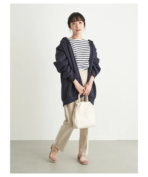 earth music&ecology(アースミュージックアンドエコロジー)の「サイド切替ボーダープルオーバー(トップス・ブラック/ベージュ/ブルー/ネイビー・F)」の10枚目の写真