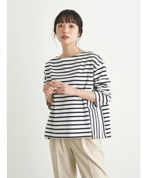 earth music&ecology | サイド切替ボーダープルオーバー(トップス)