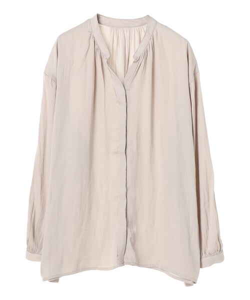 earth music&ecology（アースミュージックアンドエコロジー）の「ヴィンテージサテンブラウス（トップス・アイボリー/ブラック/ベージュ/ブラウン/ライトカーキ/ピンクベージュ・F）」の8枚目の写真