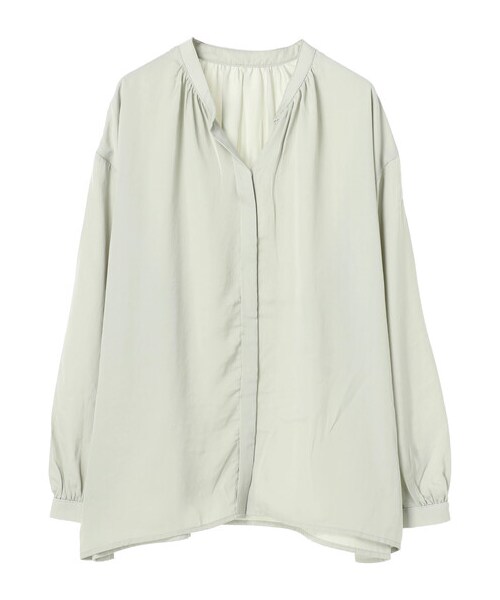 earth music&ecology（アースミュージックアンドエコロジー）の「ヴィンテージサテンブラウス（トップス・アイボリー/ブラック/ベージュ/ブラウン/ライトカーキ/ピンクベージュ・F）」の16枚目の写真