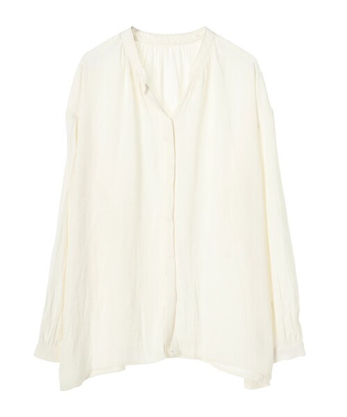 earth music&ecology（アースミュージックアンドエコロジー）の「ヴィンテージサテンブラウス（トップス・アイボリー/ブラック/ベージュ/ブラウン/ライトカーキ/ピンクベージュ・F）」の12枚目の写真