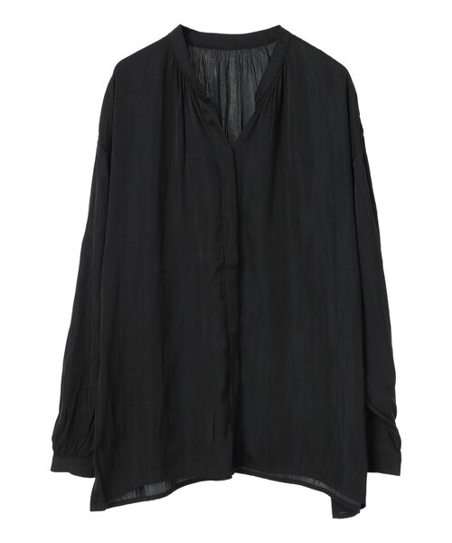 earth music&ecology（アースミュージックアンドエコロジー）の「ヴィンテージサテンブラウス（トップス・アイボリー/ブラック/ベージュ/ブラウン/ライトカーキ/ピンクベージュ・F）」の7枚目の写真