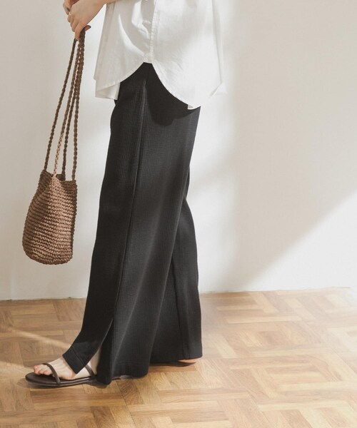 FORK&SPOON（フォークアンドスプーン）の「FORK&SPOON ストライプサーマルカットパンツ（その他・レディース・OFF/BLACK/S.BLUE・one）」の21枚目の写真