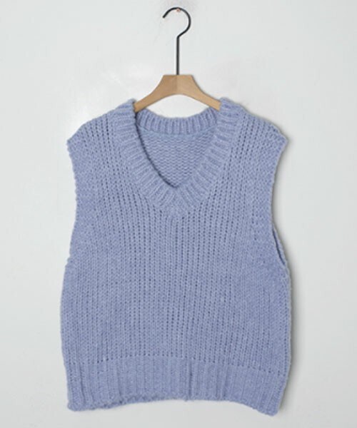 DHOLIC STYLE（ディーホリックスタイル）の「[cherryville] アクリルニットベスト（ベスト・レディース・ピンク/グリーン/ベージュ/パープル/ブルー/オレンジ・FREE）」の4枚目の写真