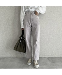 copine | 淡色カラー♪カットオフデニムストレートパンツ(3color/2size)【クリックポスト対象商品】(デニムパンツ)