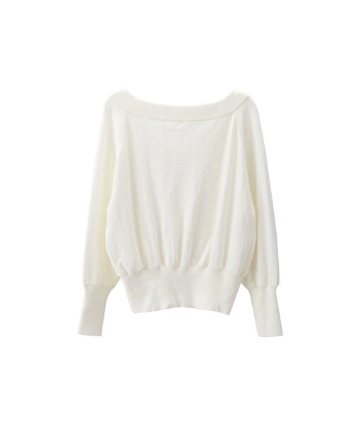 gracegift（グレースギフト）の「甜系女孩V領針織短版上衣（トップス・レディース・紅條紋/白・F）」の3枚目の写真