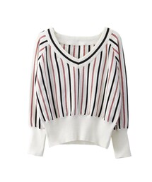 gracegift | 甜系女孩V領針織短版上衣(トップス)