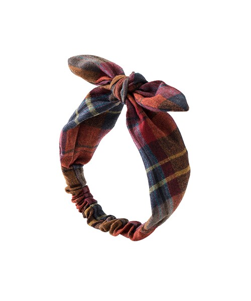 gracegift(グレースギフト)の「復古霧都 韓國英倫格紋啾啾髮帶(ファッション雑貨・レディース・橘・F)」の1枚目の写真