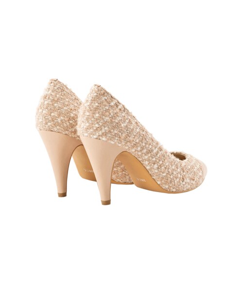 gracegift（グレースギフト）の「優雅毛呢異材質拼接跟鞋（シューズ・レディース・粉紅/黑/米白・35/36/37/38/39/40/41）」の15枚目の写真