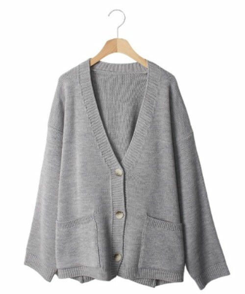 DHOLIC STYLE（ディーホリックスタイル）の「[lindashop] アウトポケットニットカーディガン（カーディガン/ボレロ・レディース・ベージュ/ブラック/グレー/ブルー/ブラウン・FREE）」の3枚目の写真