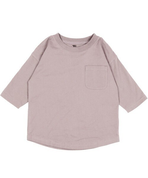 T>>2(ティーツー)の「無地七分袖Tシャツ(Tシャツ/カットソー・レディース・01.ホワイト/02.グレージュ/03.ピンク/04.スモーキーブルー/05.グリーン/06.グレー/07.ブラウン・80-150/M(ママサイズ)/L(パパサイズ))」の7枚目の写真