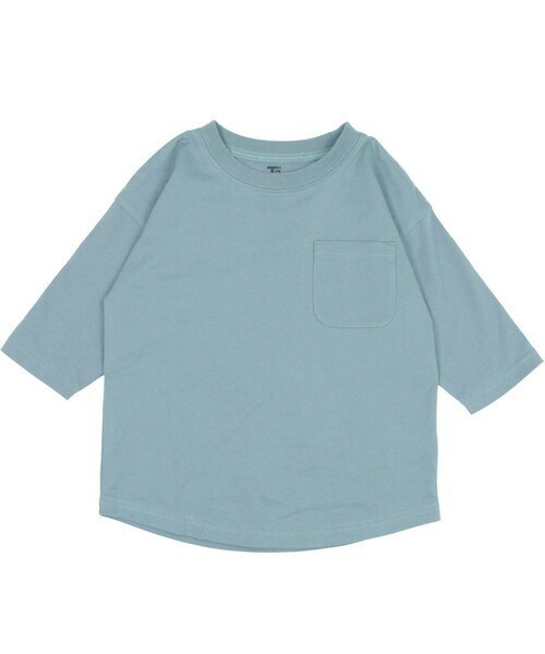 T>>2(ティーツー)の「無地七分袖Tシャツ(Tシャツ/カットソー・レディース・01.ホワイト/02.グレージュ/03.ピンク/04.スモーキーブルー/05.グリーン/06.グレー/07.ブラウン・80-150/M(ママサイズ)/L(パパサイズ))」の6枚目の写真