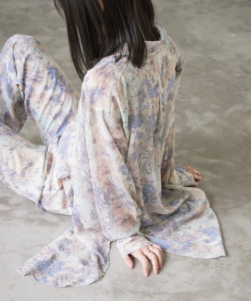 シャツ/ブラウス(長袖/七分) Kastane - kastane SET UP Flower Print Shear Shirts Kastane（カスタネ）の「SET UP Flower Print Shear Shirts
