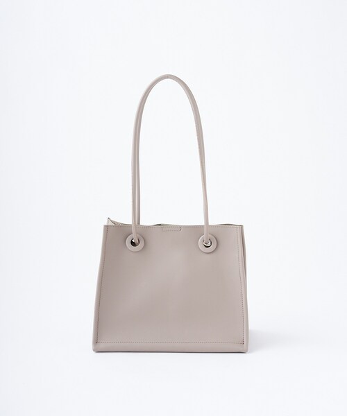 RIVE DROITE（リヴドロワ）の「【トレンドのスクエアフォルム】2WAYスクエアミニバッグ（トートバッグ・レディース・アイボリー/ライトグレー/トープ・F）」の2枚目の写真