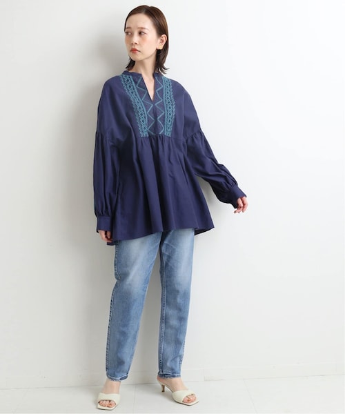 IENA（イエナ）の「スキッパー刺繍ブラウス◇（）」 - WEAR