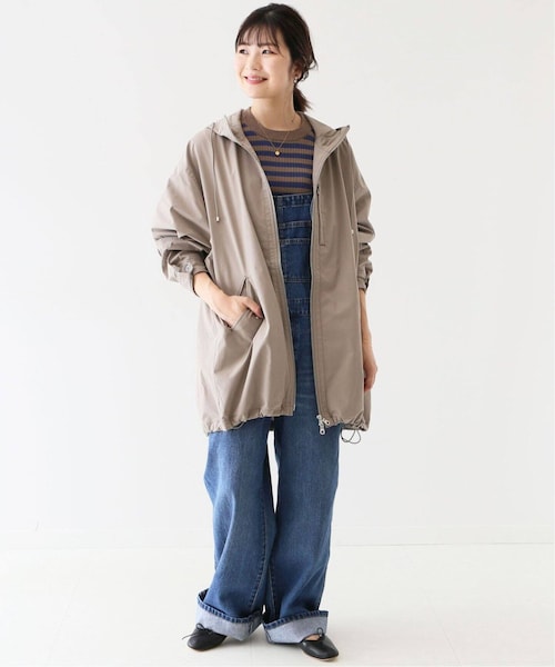 SLOBE IENA T/Cツィルフードブルゾン　グレージュ　手洗い可 SLOBE IENA（スローブイエナ）の「《追加2》T/Cツィルフードブルゾン