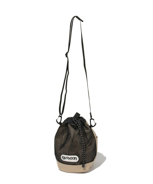 RAGEBLUE(レイジブルー)の「<OUTDOOR PRODUCTS>別注巾着/メッシュショルダーバッグ(バッグ・ホワイト/ブラック/ベージュ)」の6枚目の写真