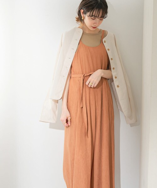 シアーコールワイドキャミサロペット