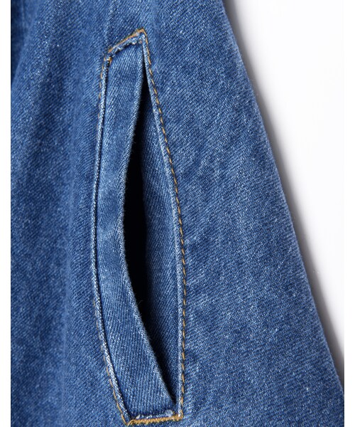 PAZZO（パッゾ）の「韓妞女孩 側邊口袋五分丹寧裙（スカート・レディース・藍・S/M/L）」の4枚目の写真