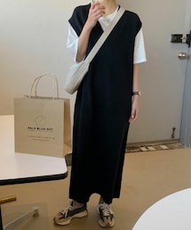 DHOLIC STYLE | [crushj] Vネックロングニットベストワンピース(ワンピース)