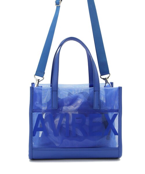 AVIREX(アヴィレックス)の「【直営店限定】メッシュミニトートバック(バッグ・BLACK/GREY/BLUE・F)」の1枚目の写真