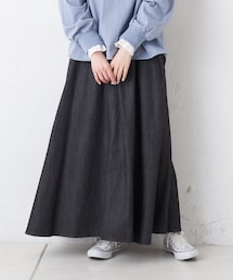 PUAL CE CIN | 【Du noir】シャンブレーデニムスカート(スカート)