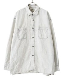 GOLD | COTTON / LINEN DENIM BIG WORK SHIRT AGED MODEL(シャツ/ブラウス)