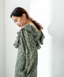 mystic | リーフ柄ワンピース(ワンピース)