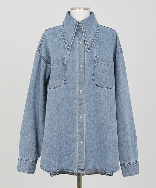 imvely（-）の「ユニークカラーデニムシャツ（シャツ/ブラウス・レディース・블루・FREE）」の4枚目の写真